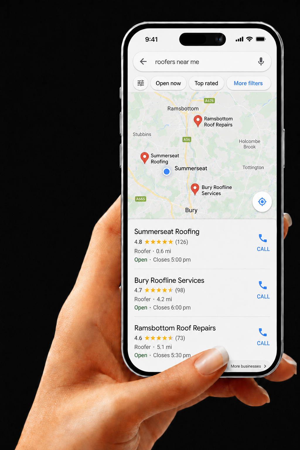 google search for roofer